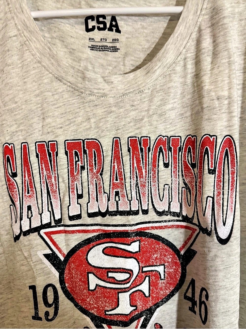 CSA San Francisco 49ers Graphic T-Shirt Gray & Red